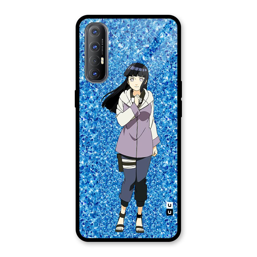Cute Hinata hyuga Glass Back Case for Oppo Reno3 Pro