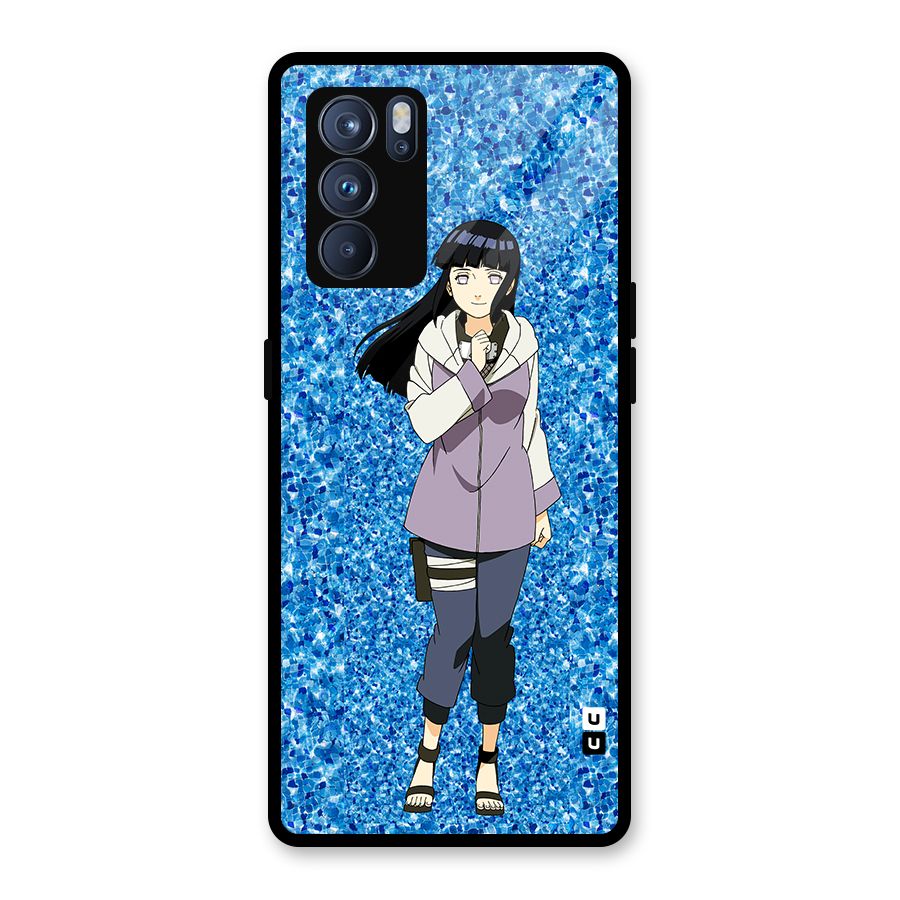 Cute Hinata hyuga Glass Back Case for Oppo Reno6 Pro 5G