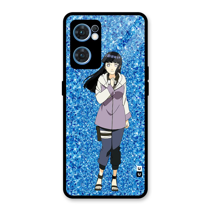 Cute Hinata hyuga Glass Back Case for Oppo Reno7 5G
