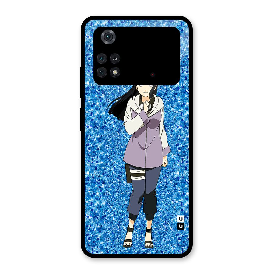 Cute Hinata hyuga Glass Back Case for Poco M4 Pro 4G
