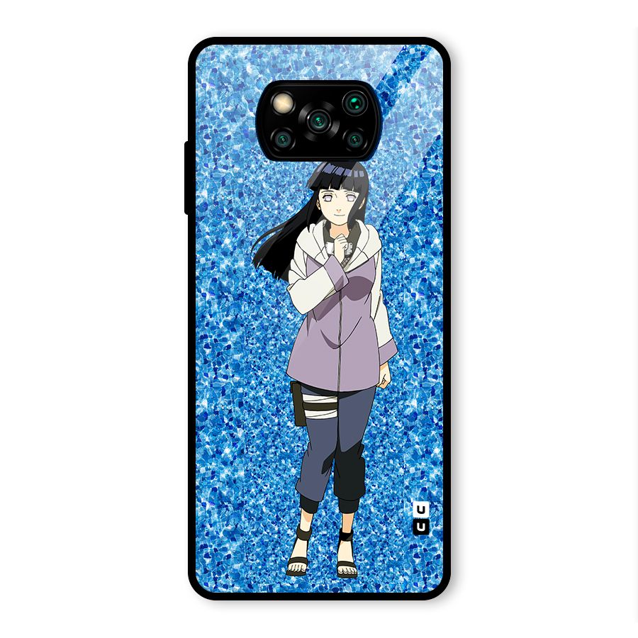 Cute Hinata hyuga Glass Back Case for Poco X3 Pro