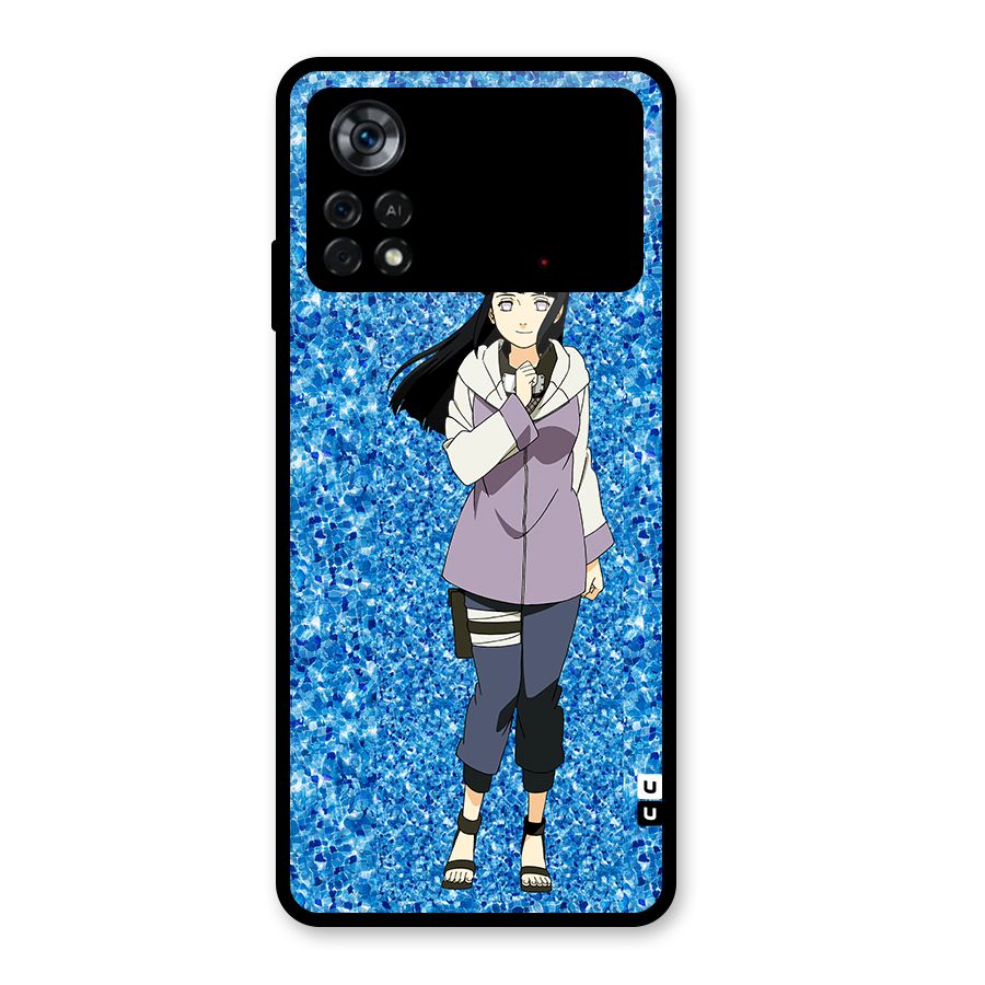 Cute Hinata hyuga Glass Back Case for Poco X4 Pro 5G