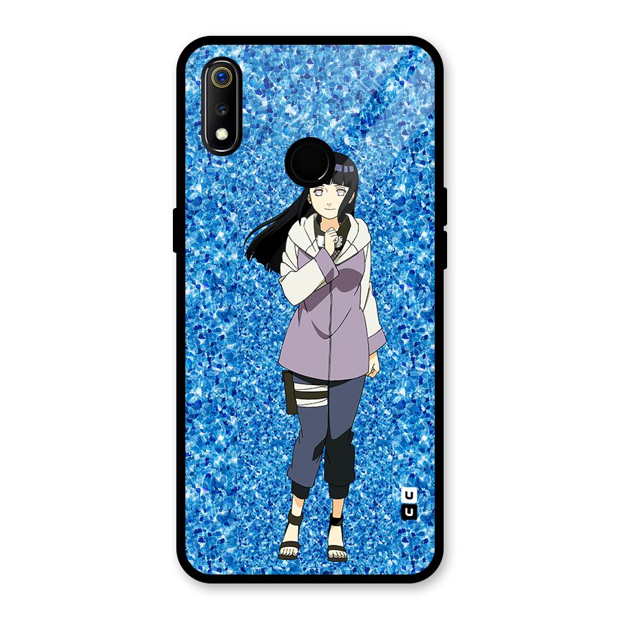 Cute Hinata hyuga Glass Back Case for Realme 3i
