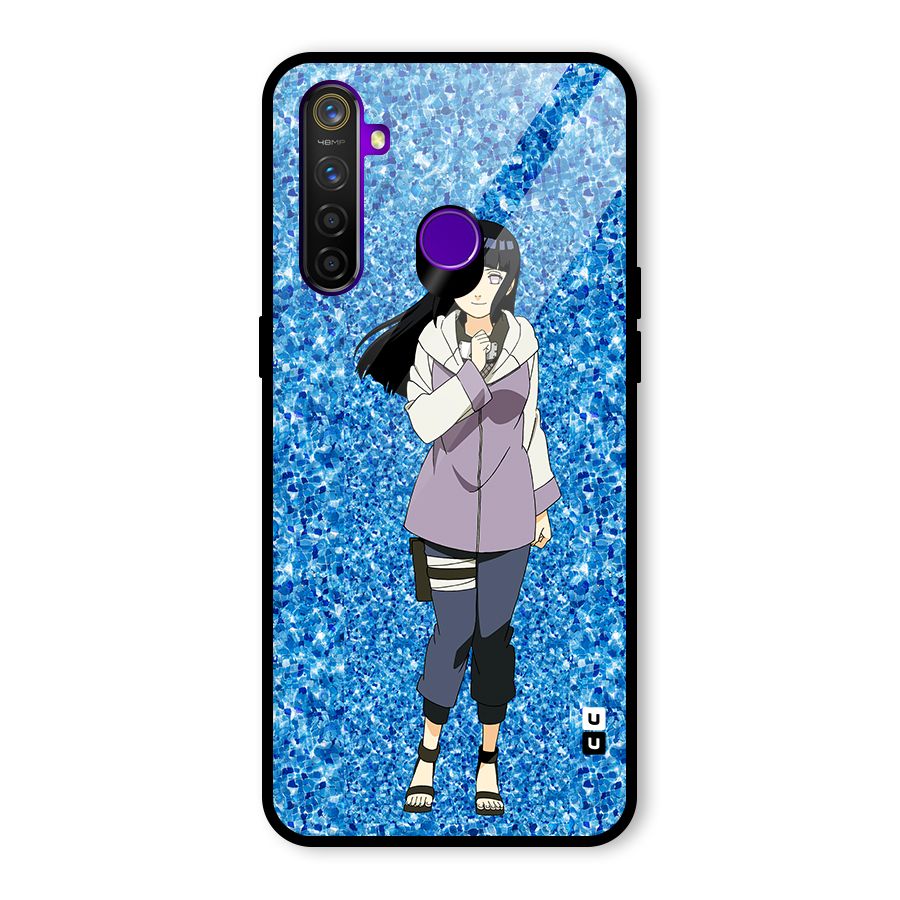 Cute Hinata hyuga Glass Back Case for Realme 5 Pro