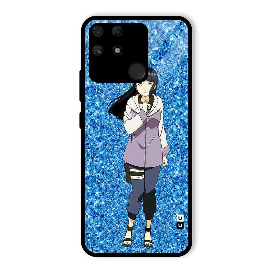 Cute Hinata hyuga Glass Back Case for Realme Narzo 50A