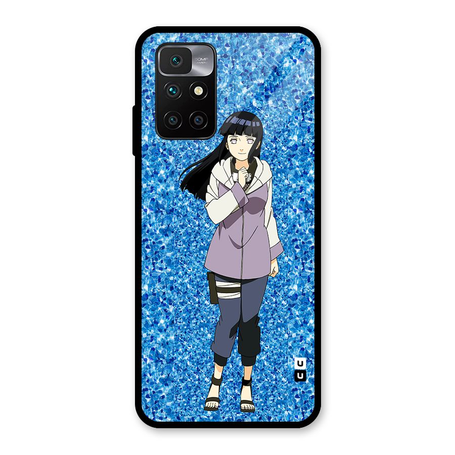 Cute Hinata hyuga Glass Back Case for Redmi 10 Prime