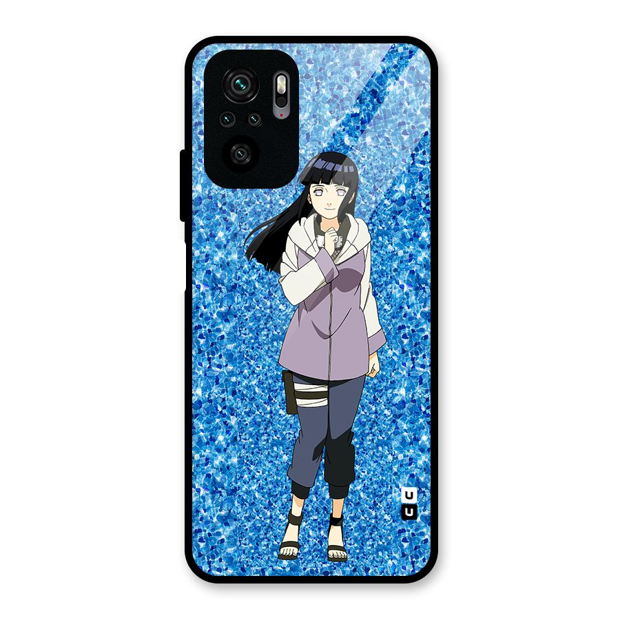 Cute Hinata hyuga Glass Back Case for Redmi Note 10S