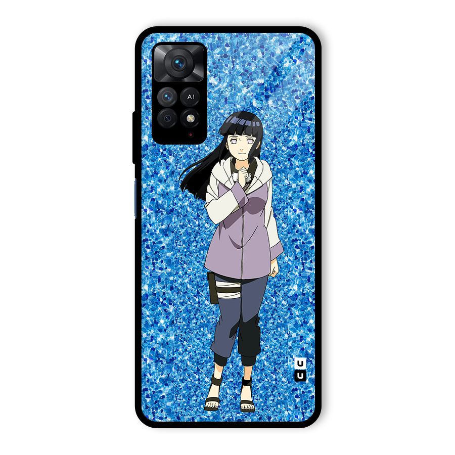Cute Hinata hyuga Glass Back Case for Redmi Note 11 Pro
