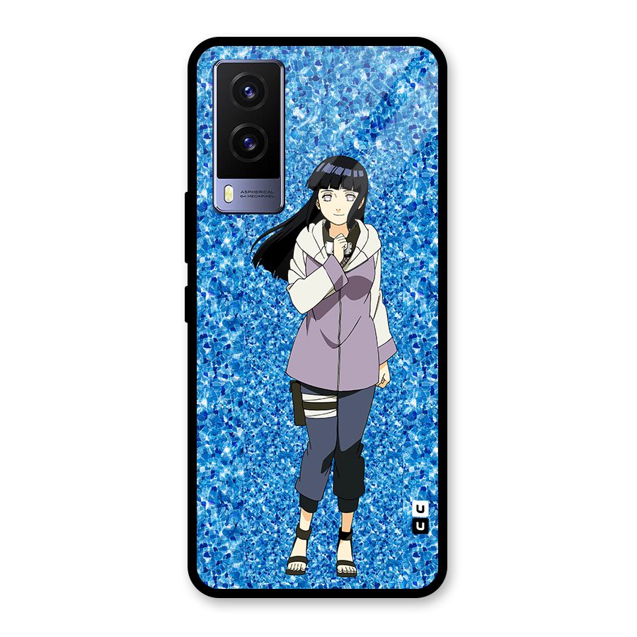 Cute Hinata hyuga Glass Back Case for Vivo V21e 5G