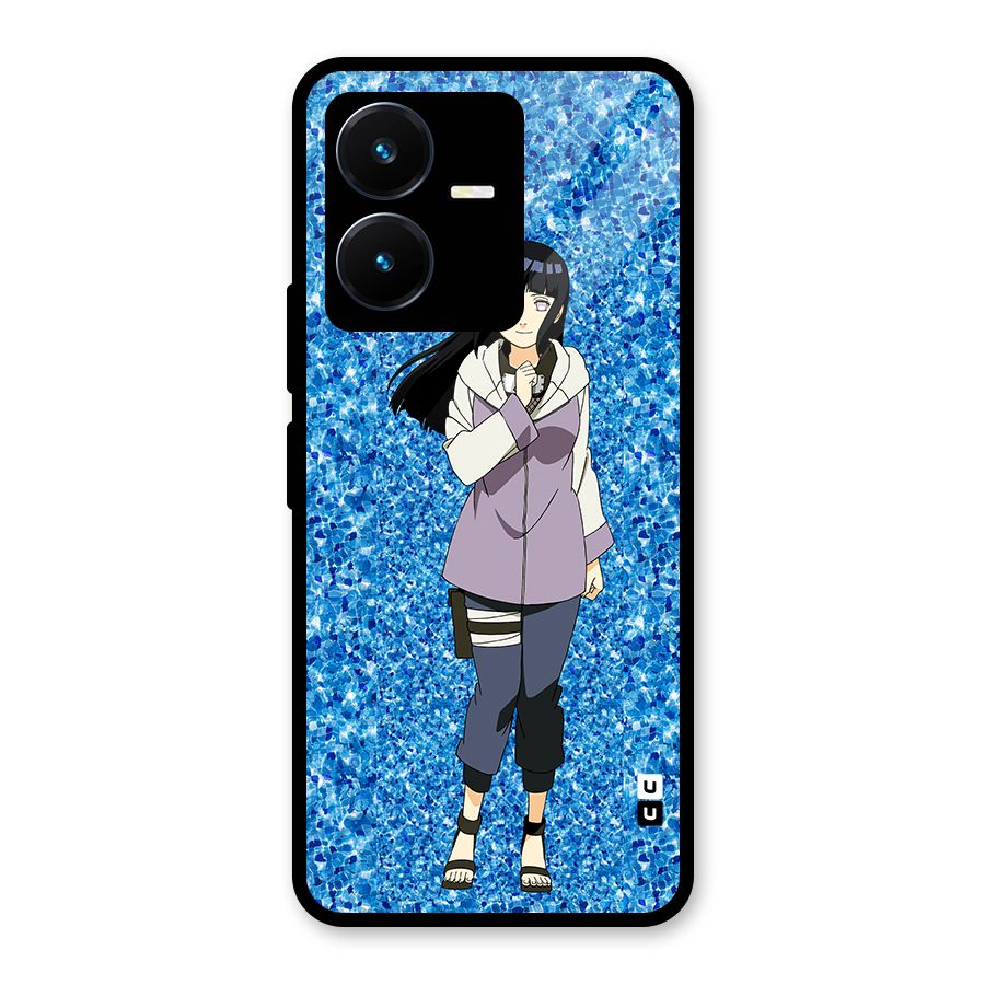 Cute Hinata hyuga Glass Back Case for Vivo Y22s