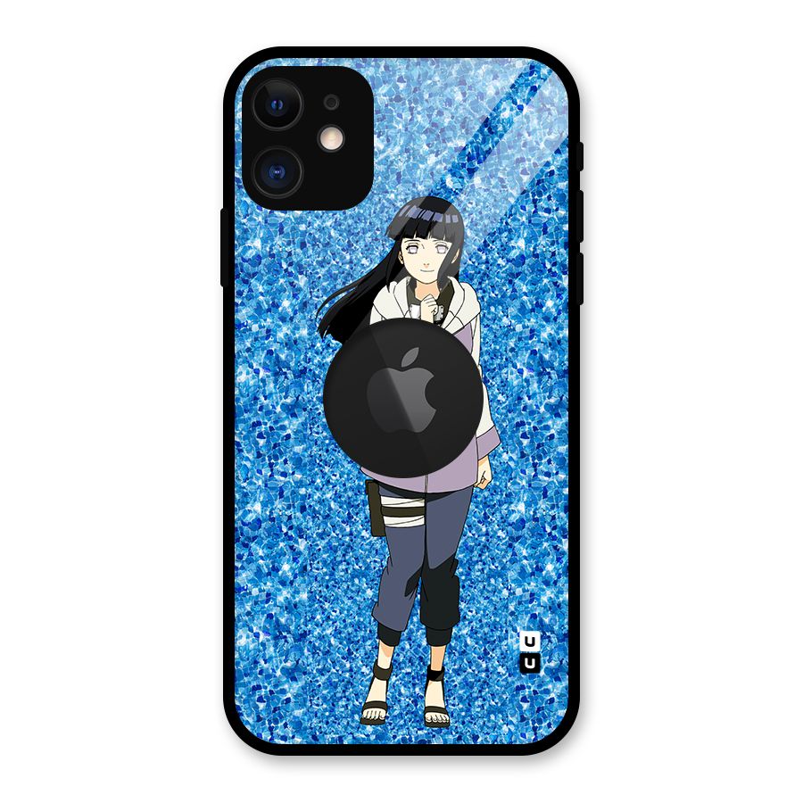 Cute Hinata hyuga Glass Back Case for iPhone 11 Logo Cut