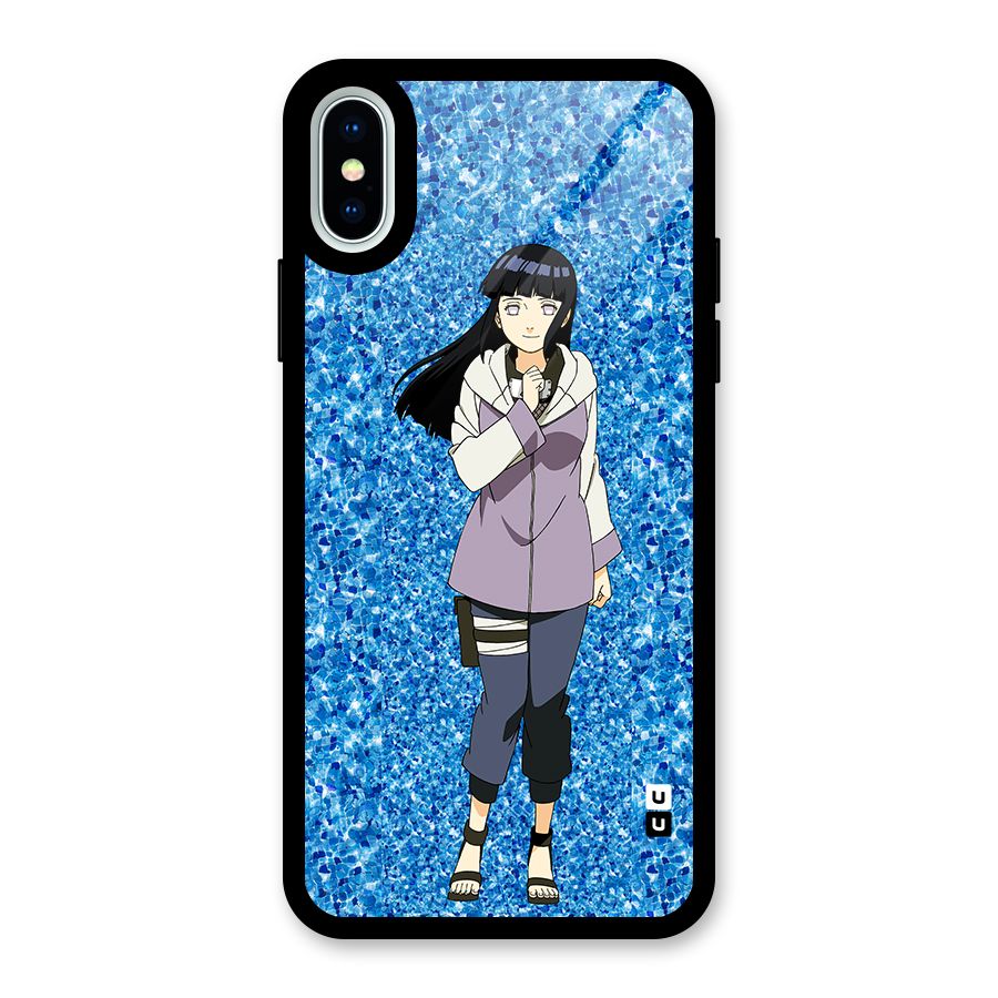 Cute Hinata hyuga Glass Back Case for iPhone X
