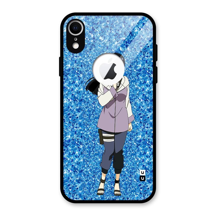 Cute Hinata hyuga Glass Back Case for iPhone XR Logo Cut