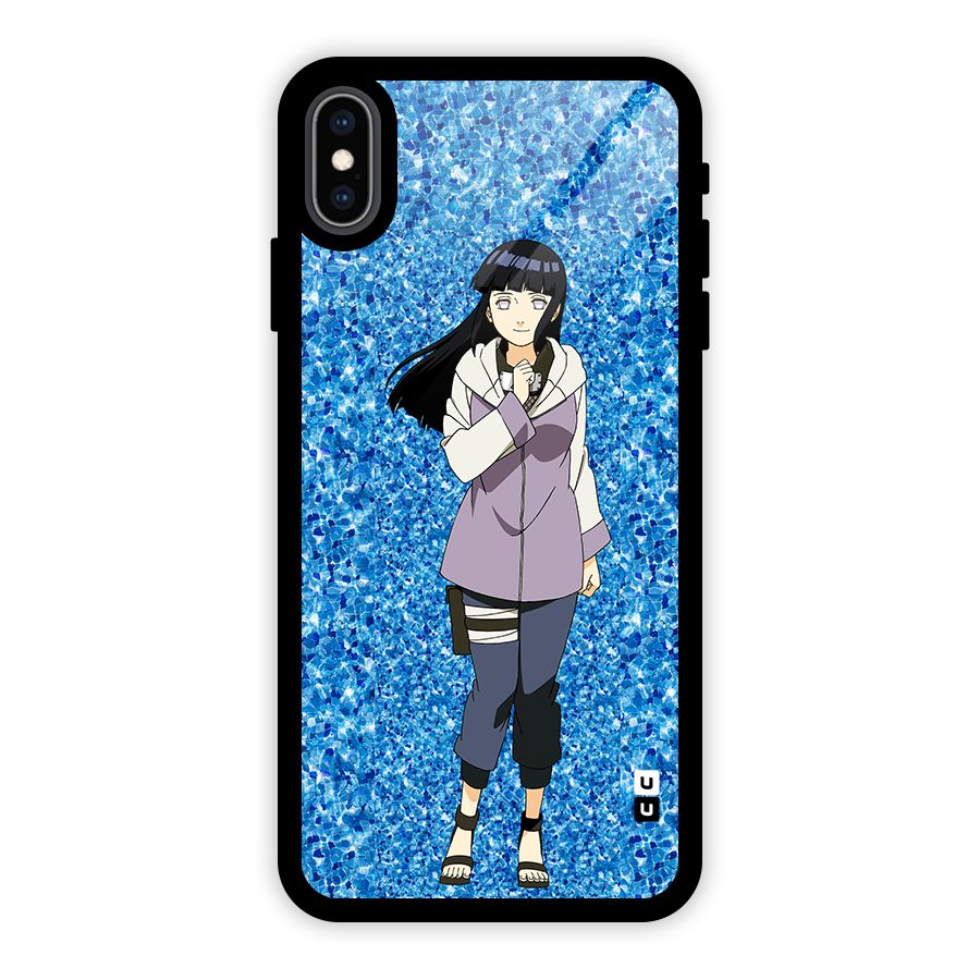 Cute Hinata hyuga Glass Back Case for iPhone XS Max