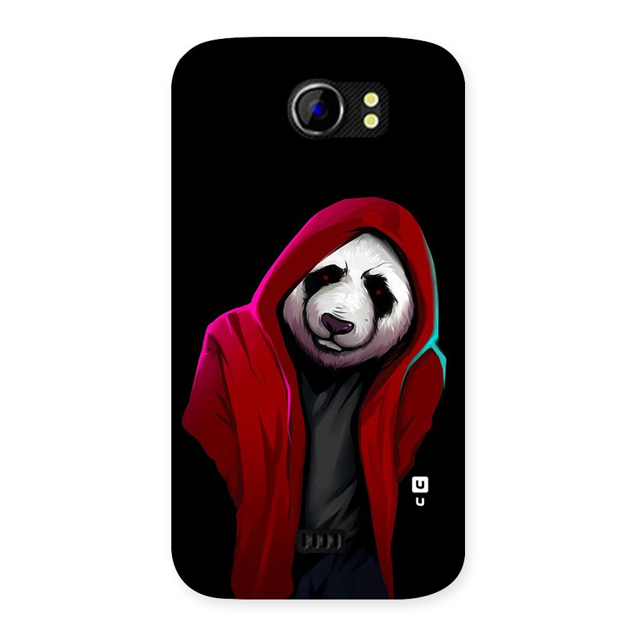 Cute Hoodie Panda Back Case for Micromax Canvas 2 A110