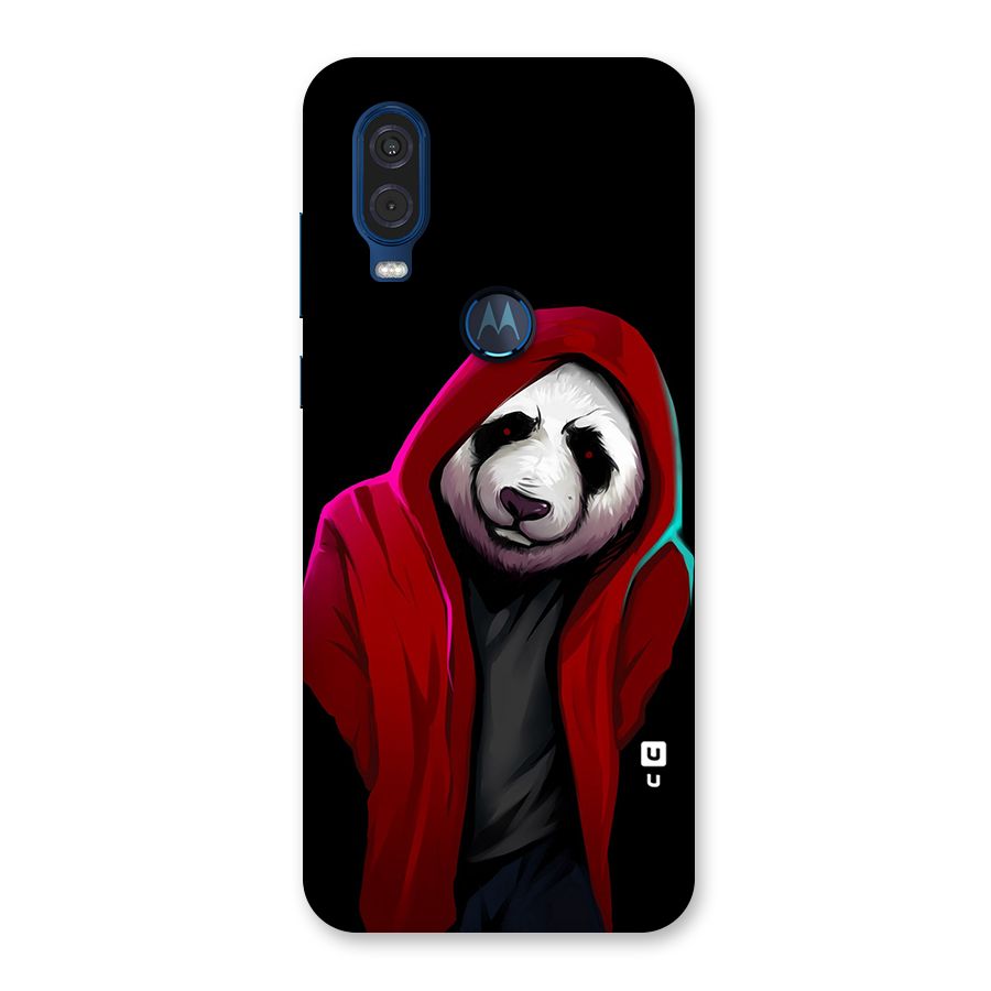 Cute Hoodie Panda Back Case for Motorola One Vision