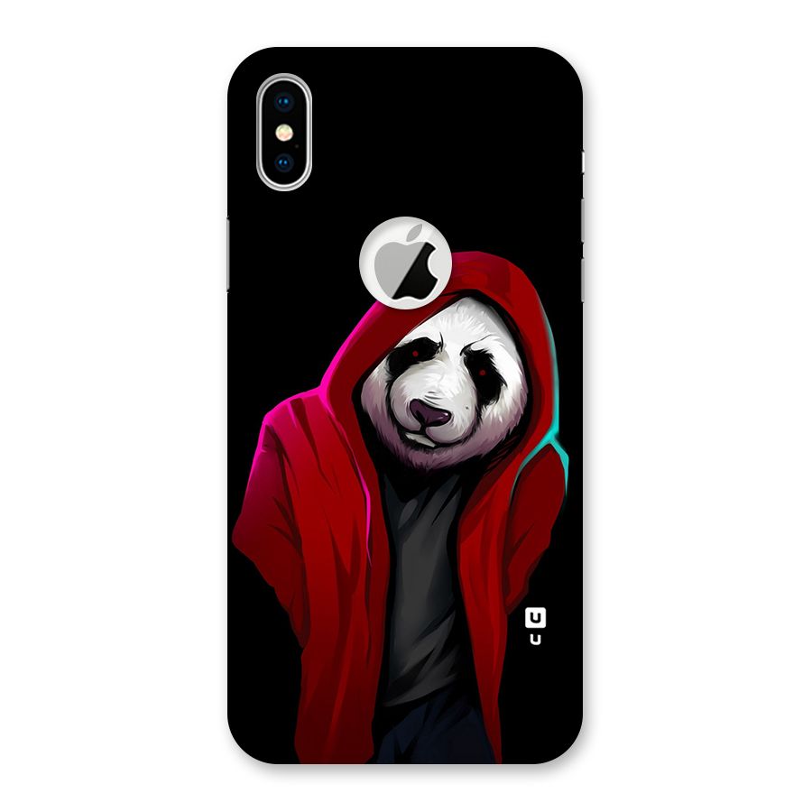 Cute Hoodie Panda Back Case for iPhone X Logo Cut