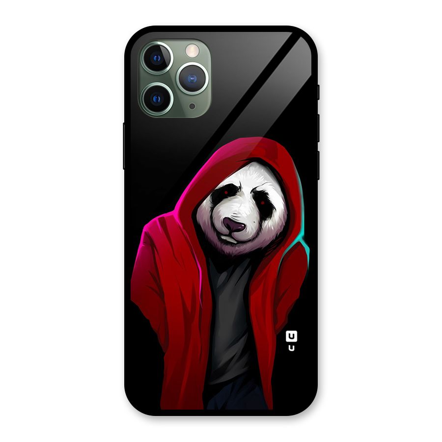 Cute Hoodie Panda Glass Back Case for iPhone 11 Pro