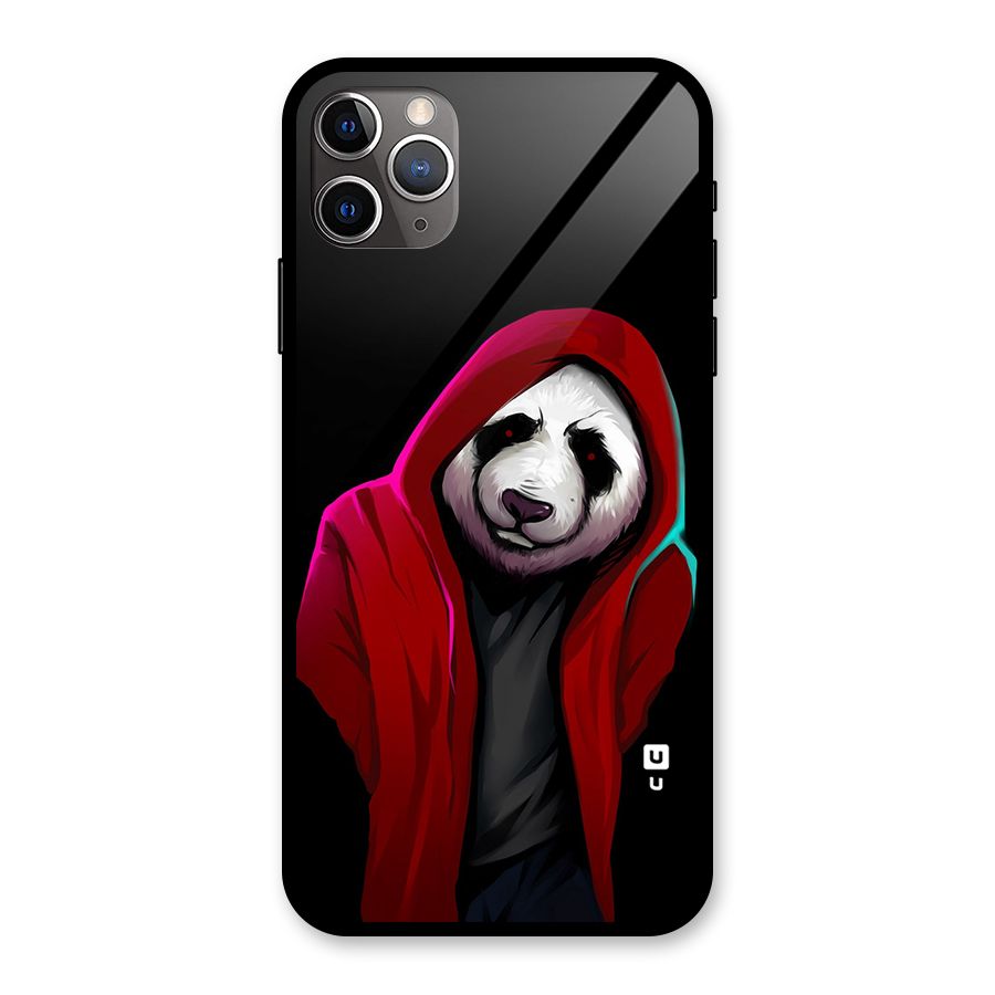 Cute Hoodie Panda Glass Back Case for iPhone 11 Pro Max