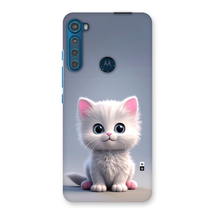 Cute Kitten Sitting Back Case for Motorola One Fusion Plus