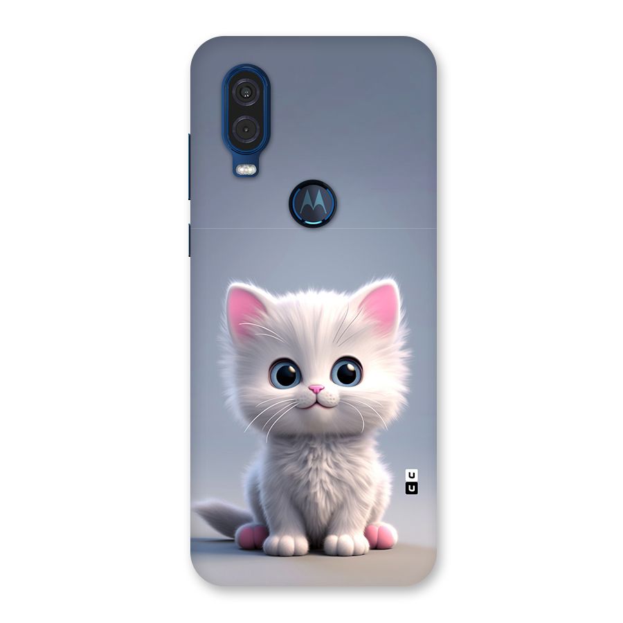 Cute Kitten Sitting Back Case for Motorola One Vision