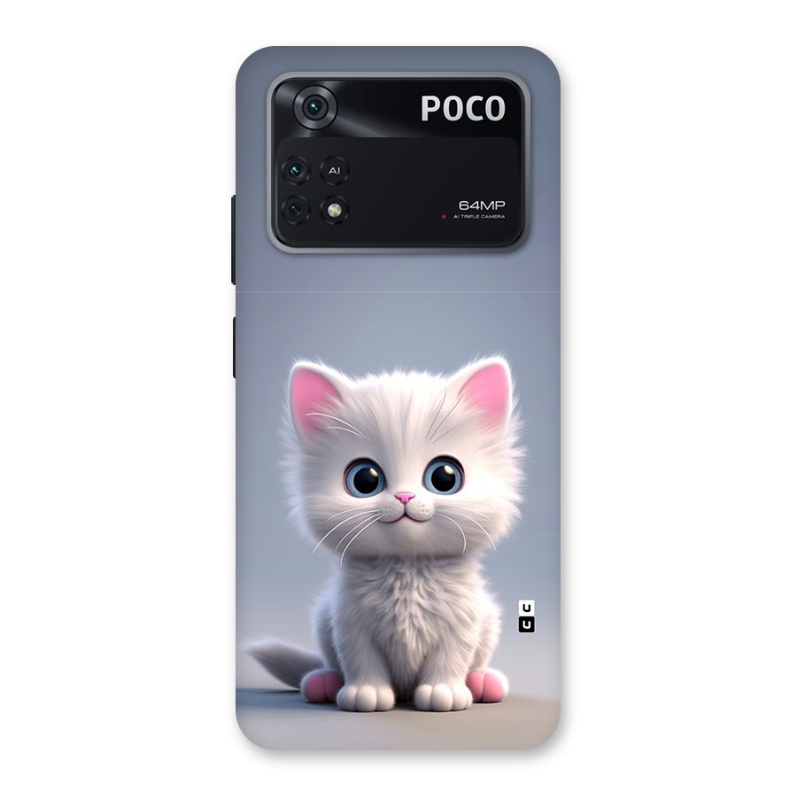 Cute Kitten Sitting Back Case for Poco M4 Pro 4G