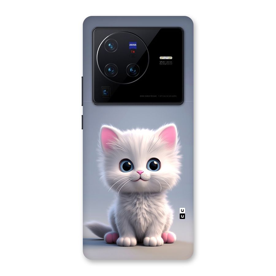 Cute Kitten Sitting Back Case for Vivo X80 Pro