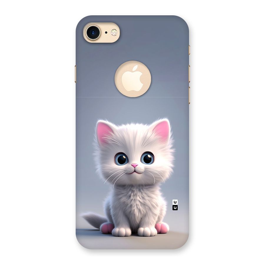 Cute Kitten Sitting Back Case for iPhone 7 Logo Cut