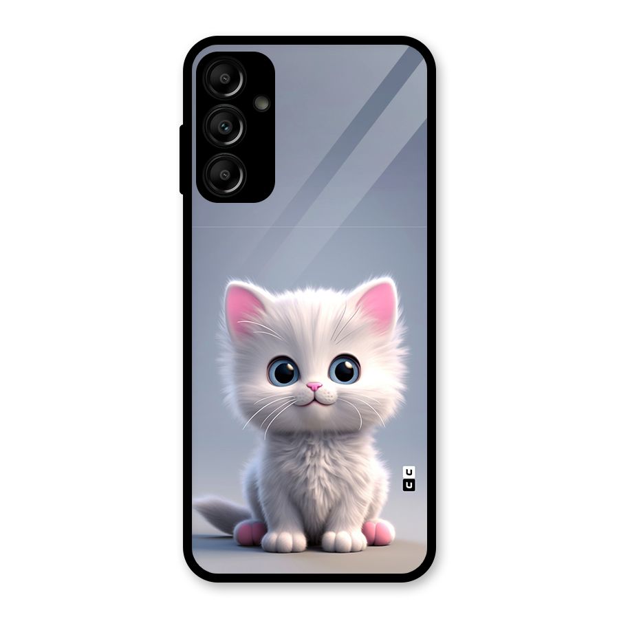Cute Kitten Sitting Glass Back Case for Galaxy A14 5G