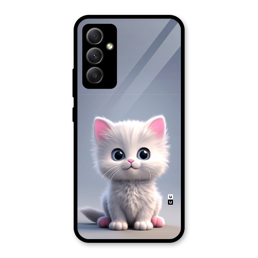 Cute Kitten Sitting Glass Back Case for Galaxy A34
