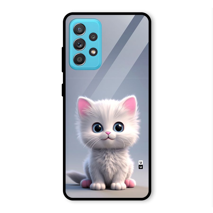 Cute Kitten Sitting Glass Back Case for Galaxy A52