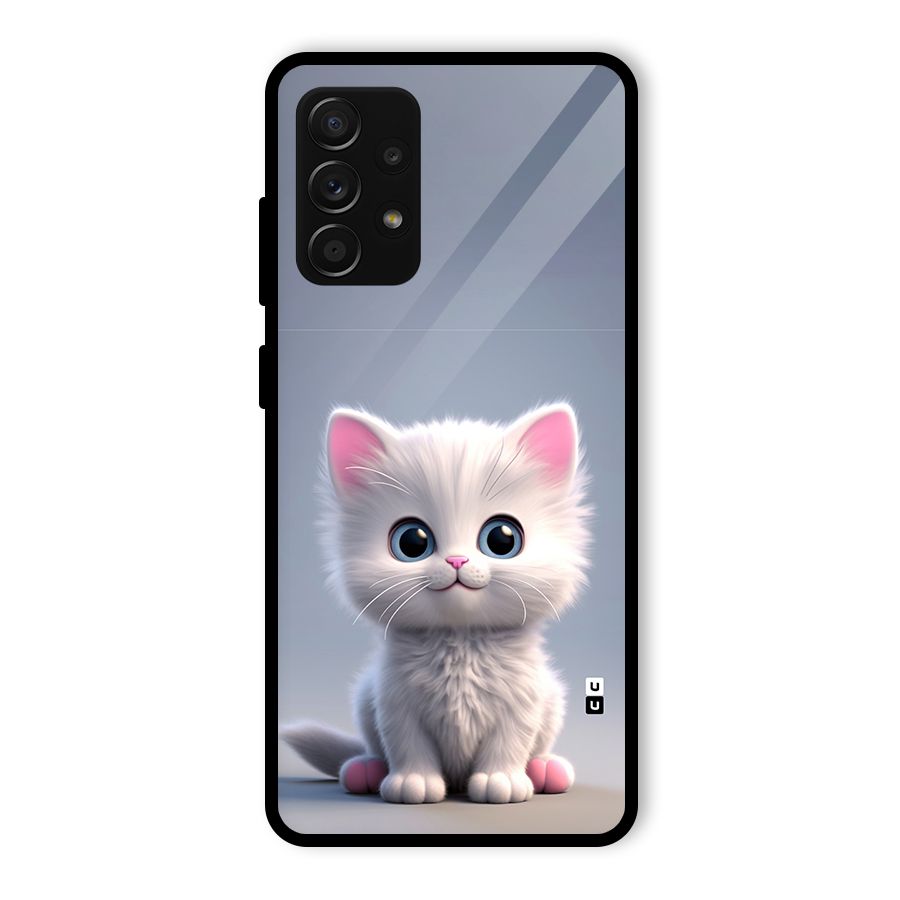 Cute Kitten Sitting Glass Back Case for Galaxy A53 5G