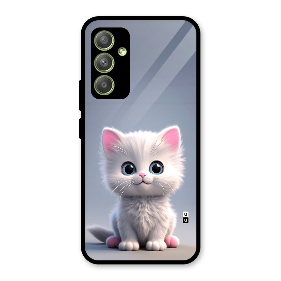 Cute Kitten Sitting Glass Back Case for Galaxy A54