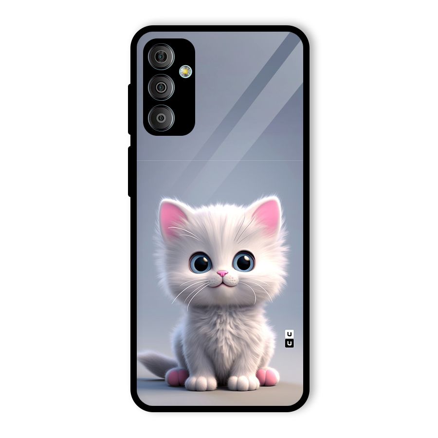 Cute Kitten Sitting Glass Back Case for Galaxy F23
