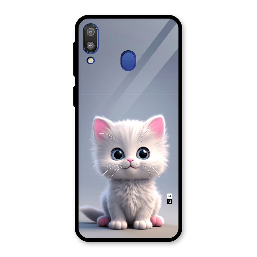 Cute Kitten Sitting Glass Back Case for Galaxy M20