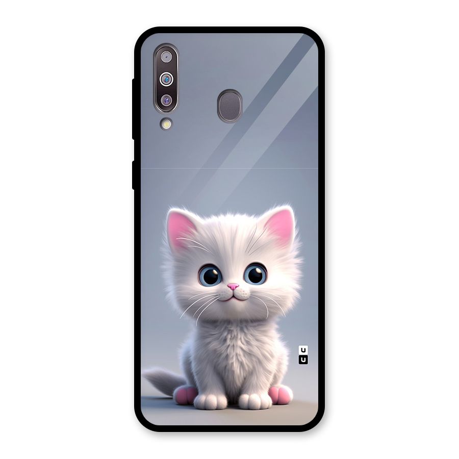 Cute Kitten Sitting Glass Back Case for Galaxy M30
