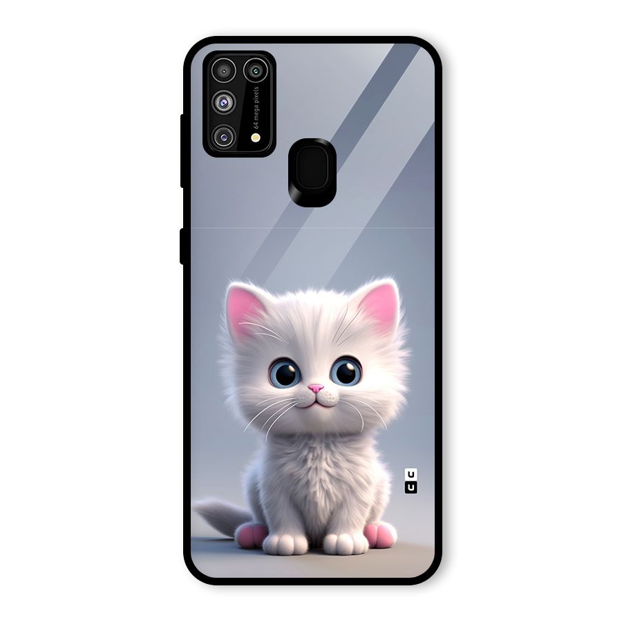 Cute Kitten Sitting Glass Back Case for Galaxy M31