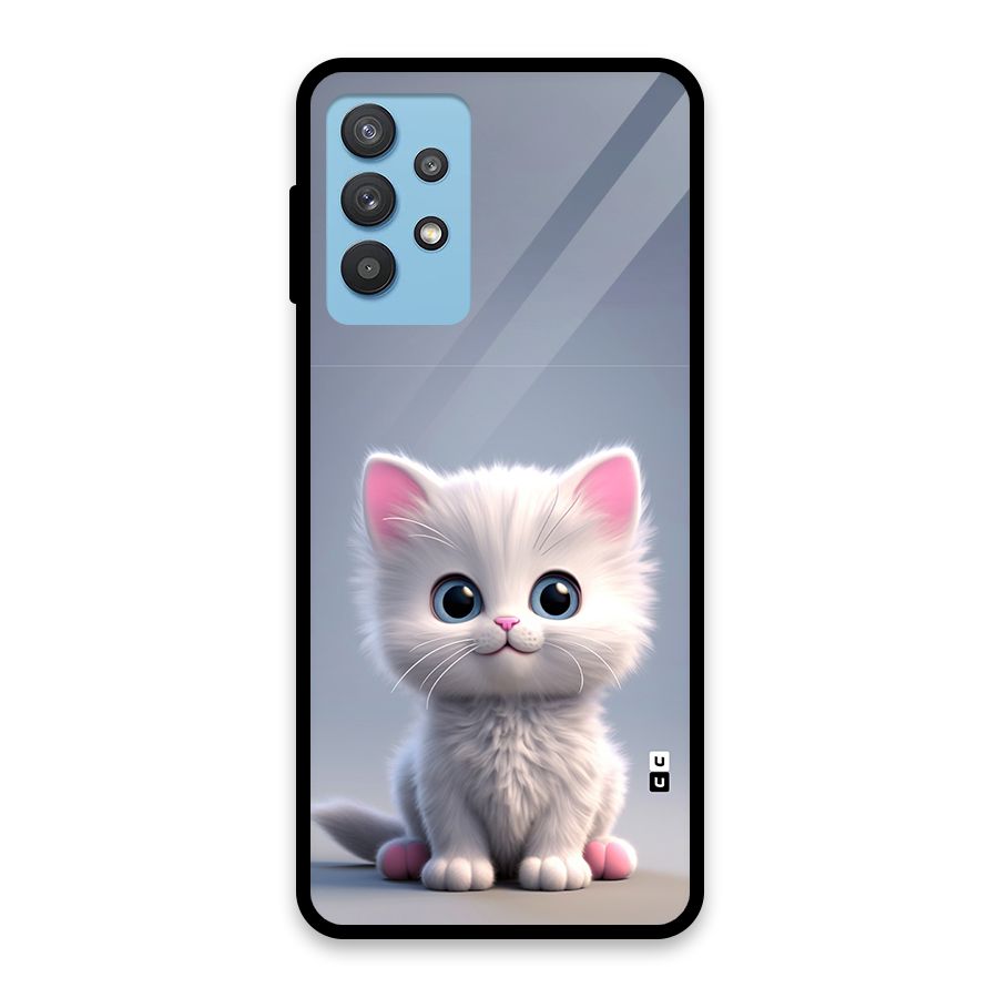 Cute Kitten Sitting Glass Back Case for Galaxy M32 5G