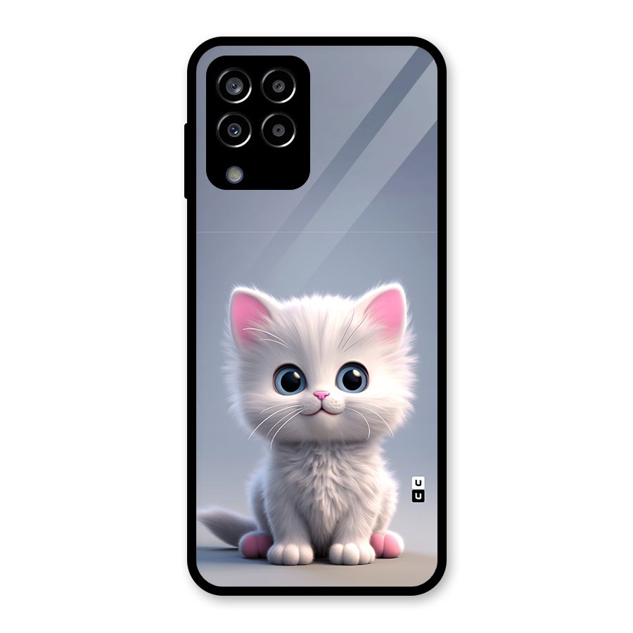 Cute Kitten Sitting Glass Back Case for Galaxy M33