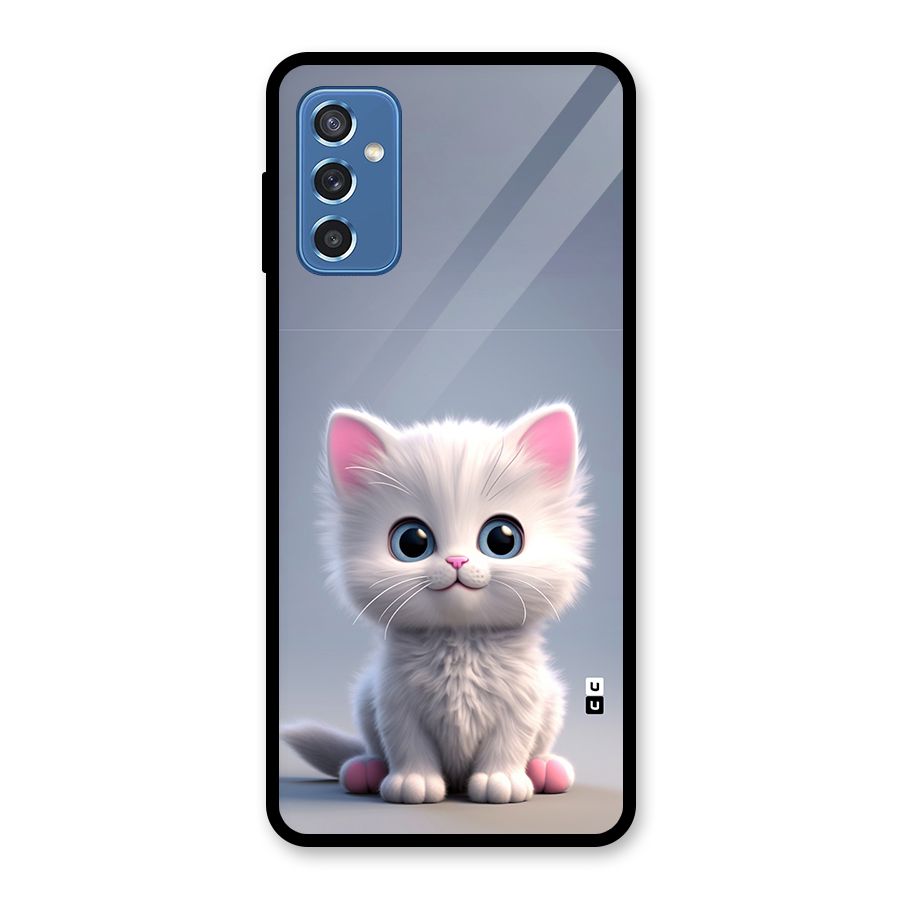 Cute Kitten Sitting Glass Back Case for Galaxy M52 5G