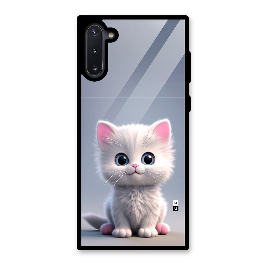 Cute Kitten Sitting Glass Back Case for Galaxy Note 10