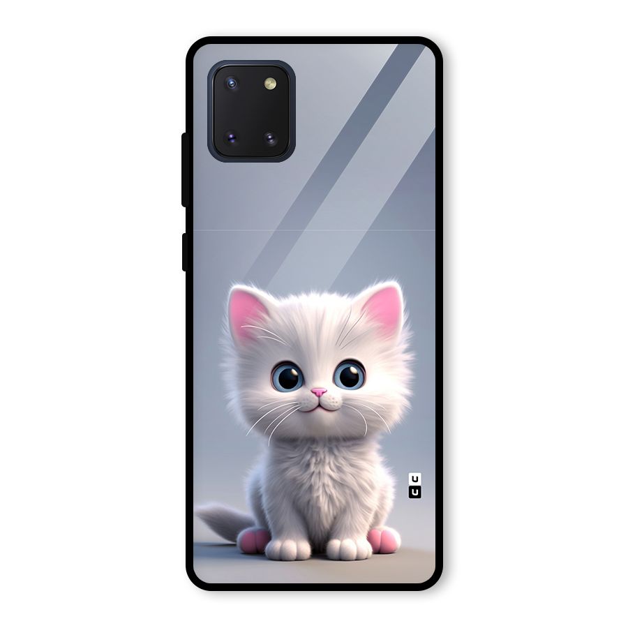 Cute Kitten Sitting Glass Back Case for Galaxy Note 10 Lite
