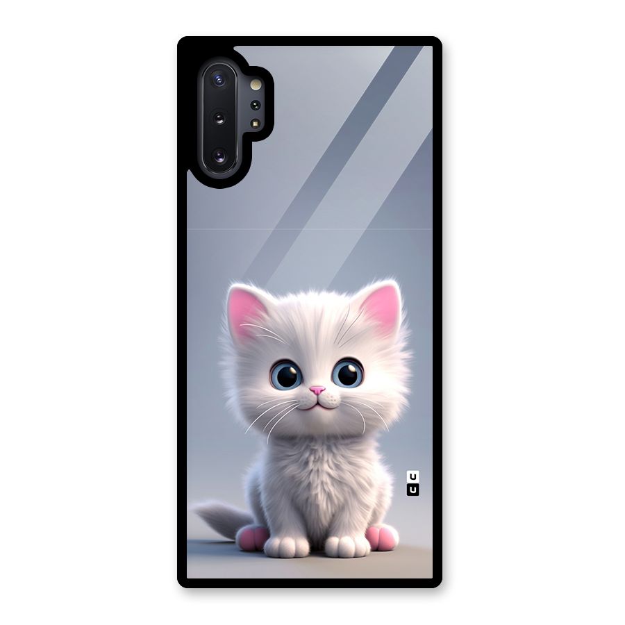 Cute Kitten Sitting Glass Back Case for Galaxy Note 10 Plus