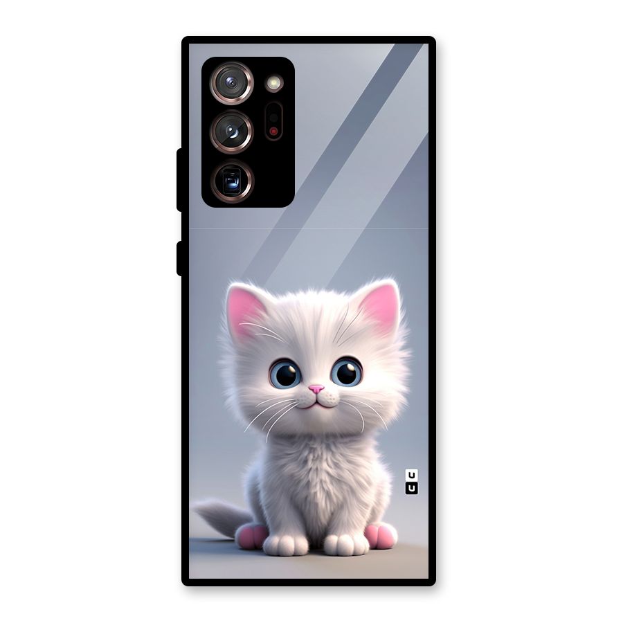 Cute Kitten Sitting Glass Back Case for Galaxy Note 20 Ultra