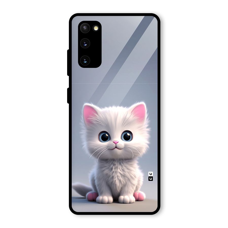 Cute Kitten Sitting Glass Back Case for Galaxy S20 FE 5G