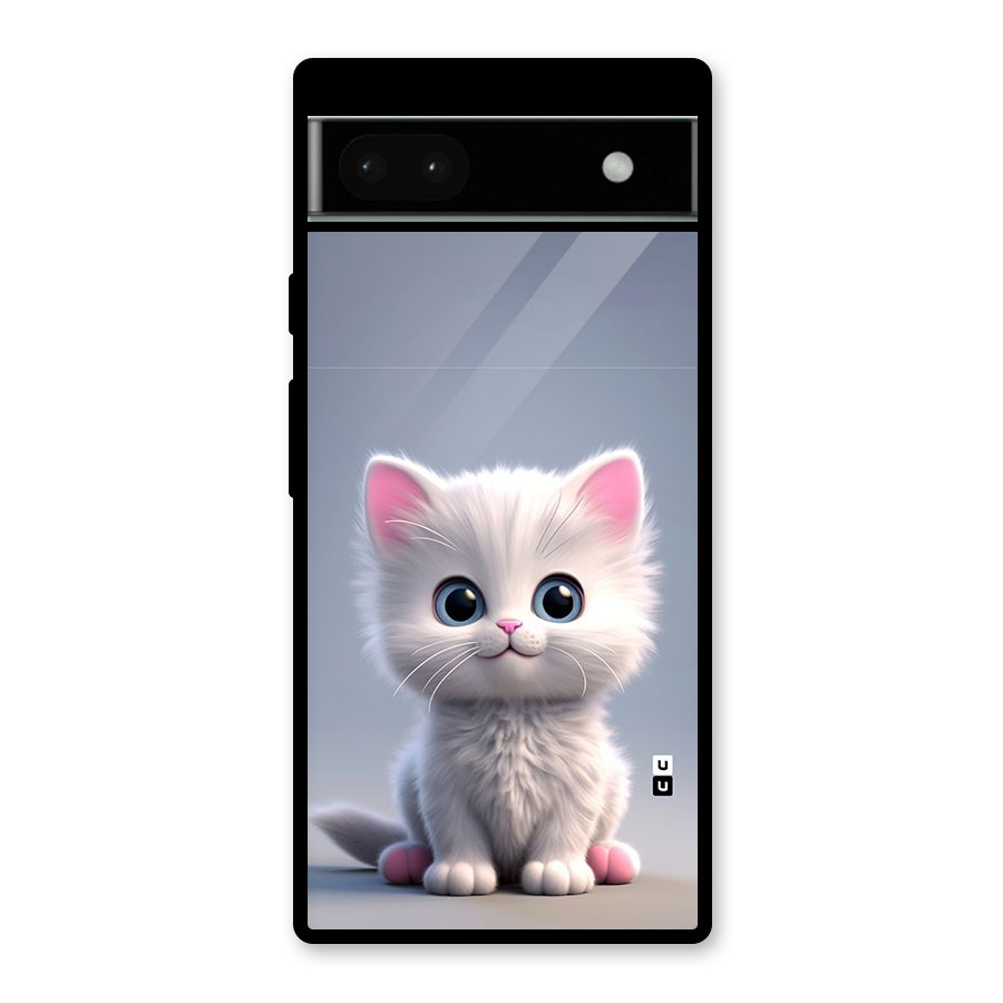 Cute Kitten Sitting Glass Back Case for Google Pixel 6a
