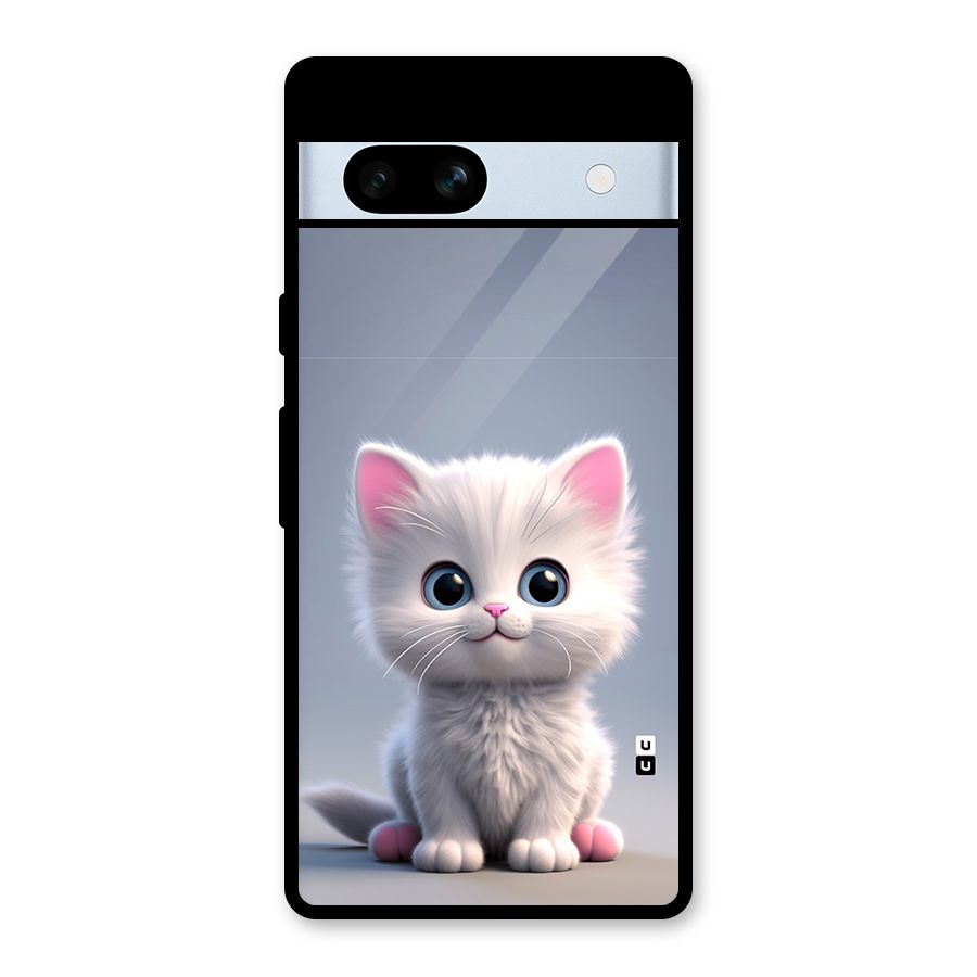 Cute Kitten Sitting Glass Back Case for Google Pixel 7a