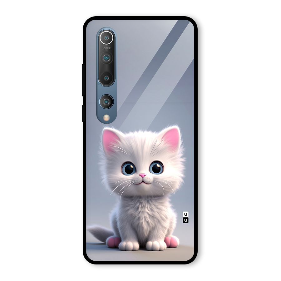 Cute Kitten Sitting Glass Back Case for Mi 10