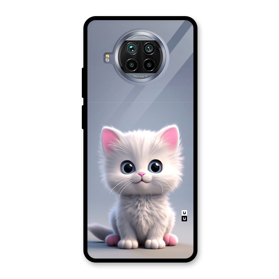 Cute Kitten Sitting Glass Back Case for Mi 10i