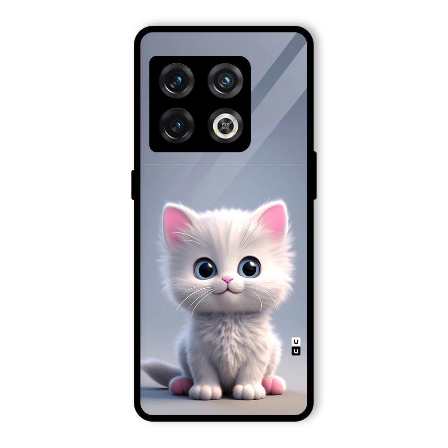 Cute Kitten Sitting Glass Back Case for OnePlus 10 Pro 5G
